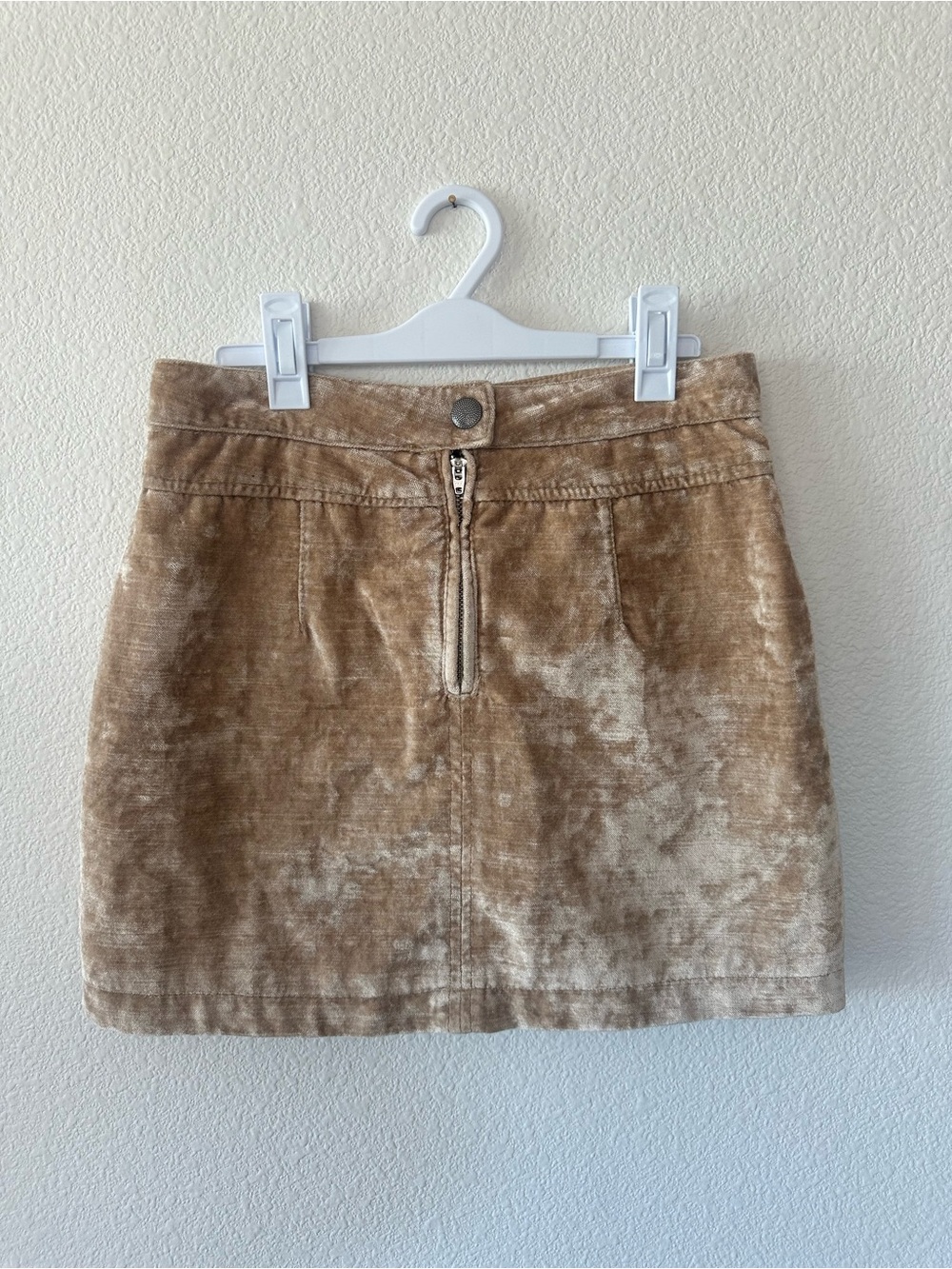 Velvet Mini Skirt in Gold